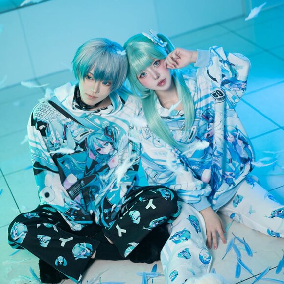 ACDC RAG - Hatsune Miku Forever Black Mint Oversized Hoodie - Picture 8 of 9